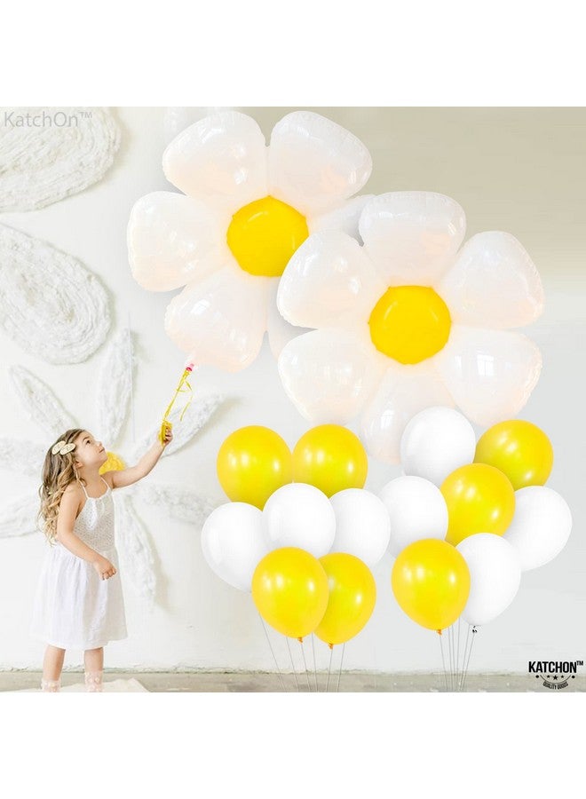 KatchOn, Giant Daisy Balloons - 45 Inch, Pack of 18 | Flower Balloons | Daisy Party Decorations | Groovy One Balloons | Daisy Birthday Party Decorations | Groovy Balloons | Daisy Party Supplies - Image 2