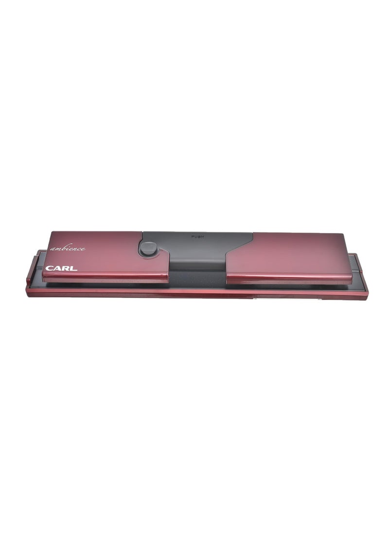 CARL Carl AB-435 Metal Desk Paper Punch, 20 Sheet Capacity, 2 Holes, Red, Industrial Style  - Image 1
