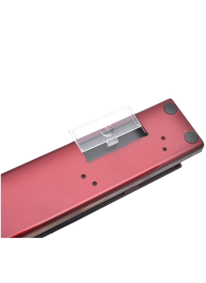 CARL Carl AB-435 Metal Desk Paper Punch, 20 Sheet Capacity, 2 Holes, Red, Industrial Style  - Image 2