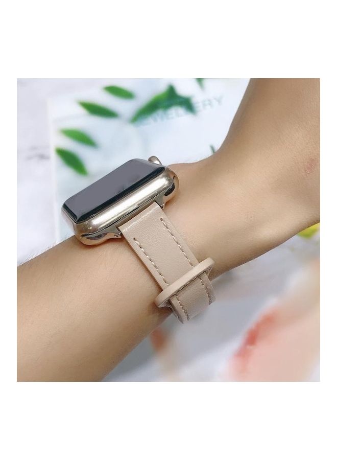 NIBEMINENT Replacement Strap Watchband For Apple Watch Series 7 45mm/6 & SE 5 4 44mm/3 2 1 42mm Brown - Image 4