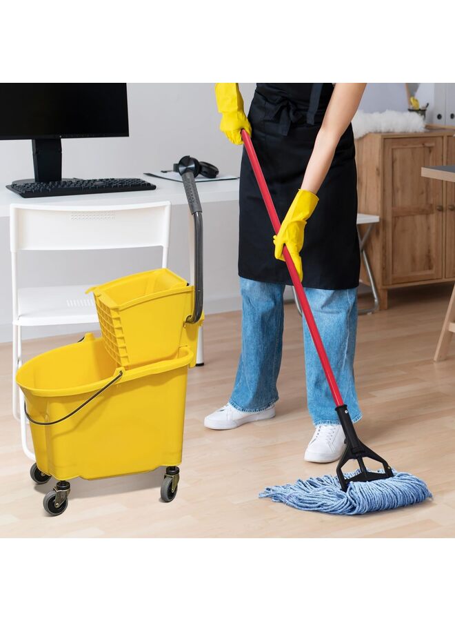 3pcs Blue Cotton String Mop Head Replacement - Heavy Duty Flat Weave Refill for Wet Commercial and Household Floor Cleaning - Image 4