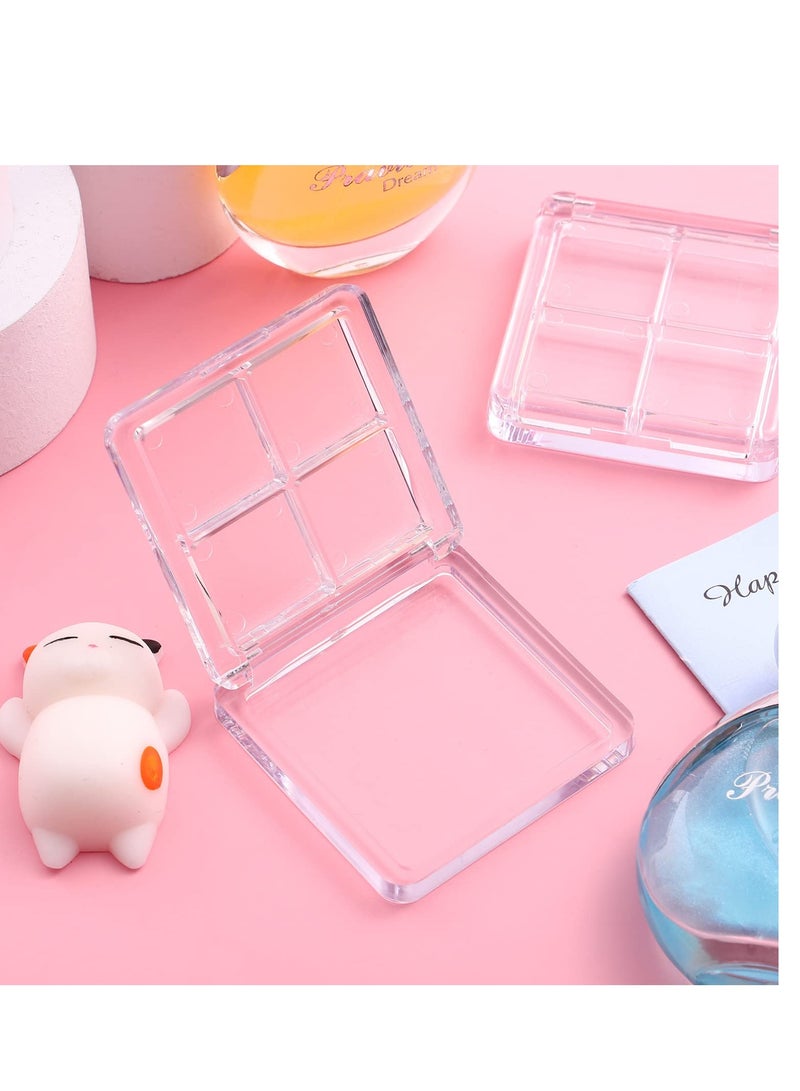 Excefore Empty Eyeshadow Palette 10 Pieces Empty 4 Grids Eye Shadow Pallet Small Makeup Palette Lipstick Compact Containers Cosmetic Sample Storage Cases Clear Makeup DIY Cosmetic Container - Image 2