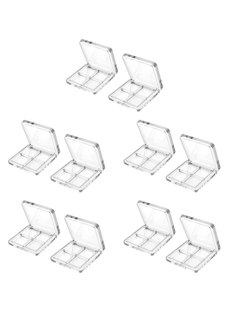Excefore Empty Eyeshadow Palette 10 Pieces Empty 4 Grids Eye Shadow Pallet Small Makeup Palette Lipstick Compact Containers Cosmetic Sample Storage Cases Clear Makeup DIY Cosmetic Container - Image 1