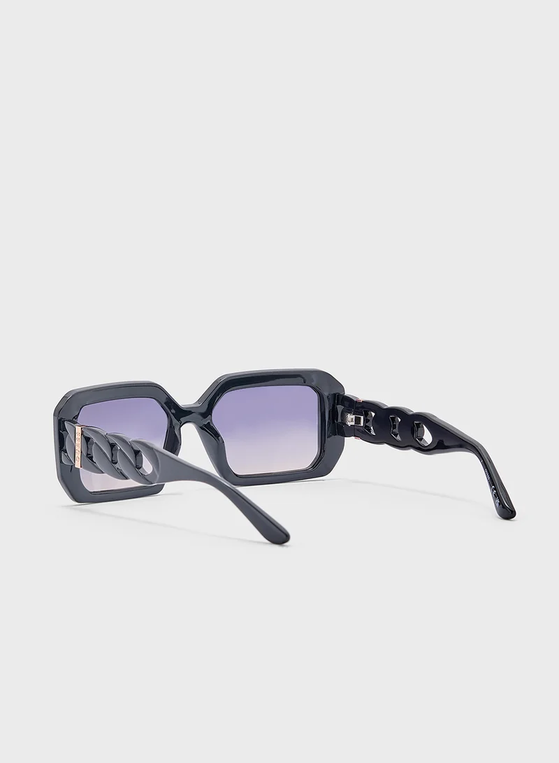جس Square Oversized Sunglasses
