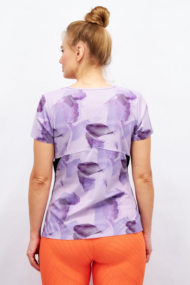 Ellesse تي شيرت رياضي نسائي بأكمام قصيرة ملائمة في الهواء الطلق، متعدد الألوان - Image 3