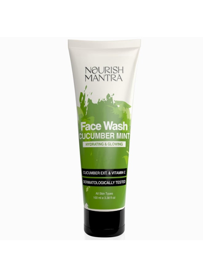 Nourish Mantra Cucumber Mint Upvan Face Wash - 100 ml | Powered with Vitamin C, Cucumber, and Niacinamide | Face Wash For All Skin Types | Paraben & SLSSLES Free | Vegan & Cruelty-Free - Image 1
