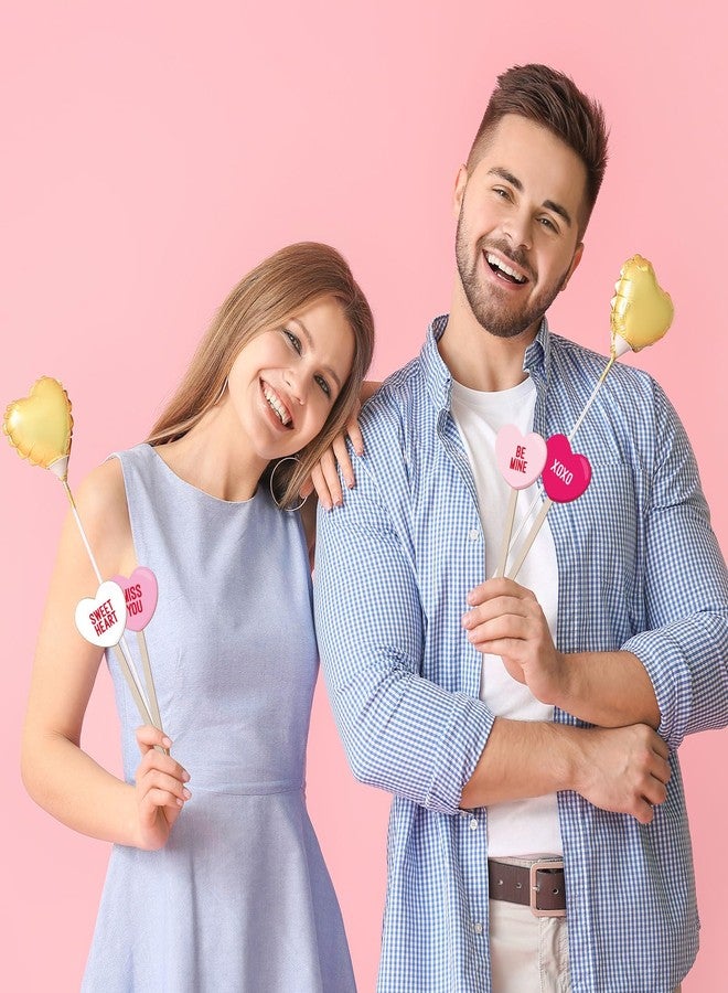 وولاين مجموعة والين من 16 قطعة من أعواد الزينة الخشبية على شكل قلوب حمراء ووردية لعيد الحب، مثالية لتزيين الطاولات في المنزل، أو لملء المزهريات، أو لحفلات الزفاف والذكرى السنوية. - Image 4