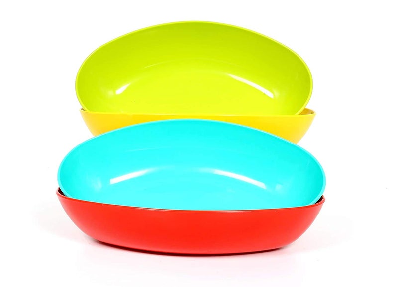 Luxansa Multipurpose BPA Free Colorful Unbreakable Microwave Safe and Dishwasher Plastic Mixing Bowl Set for Kitchen Soup Bowls Serving Salads Snack Cake Pasta Rice Desert Dining Bowl and Food Kitchen 21 x 5 x 5 CM 500 ML - Image 3