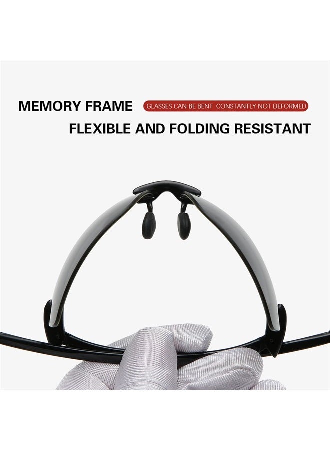 YIMI نظارات شمسية رياضية قطبية للرجال والنساء للقيادة وركوب الدراجات والجري والصيد والغولف 100% حماية من الأشعة فوق البنفسجية نظارات شمسية بدون إطار ظلال عصرية نظارات عاكسة كلاسيكية عدسات مرآة نظارات سوداء - Image 4