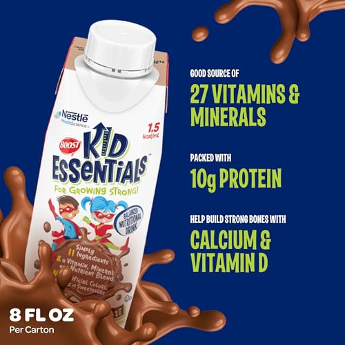 BOOST KID ESSENTIALS (1.5 kcal/mL) Chocolate Craze Nutritional Drink, 10g Protein, Vitamin C, D , B12, and Zinc, 8 Fl Oz (Pack of 24) - Image 4