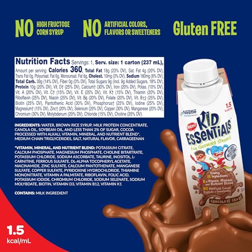 BOOST KID ESSENTIALS (1.5 kcal/mL) Chocolate Craze Nutritional Drink, 10g Protein, Vitamin C, D , B12, and Zinc, 8 Fl Oz (Pack of 24) - Image 2