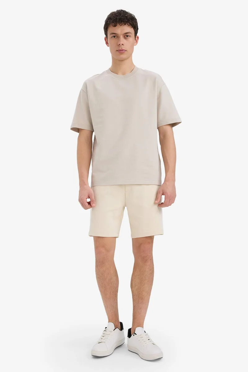 ديفاكتو Cotton Relax Fit Crew Neck Basic T-Shirt