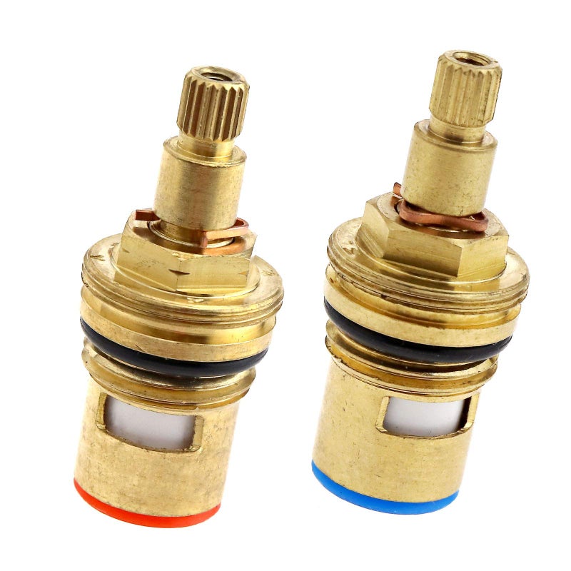 Enet ENET Tap Valves Replacement Cold/Hot Water Brass Ceramic Disc Insert Gland Cartridge 1/4 Quarter Turn 20 Teeth G 1/2" - Image 1