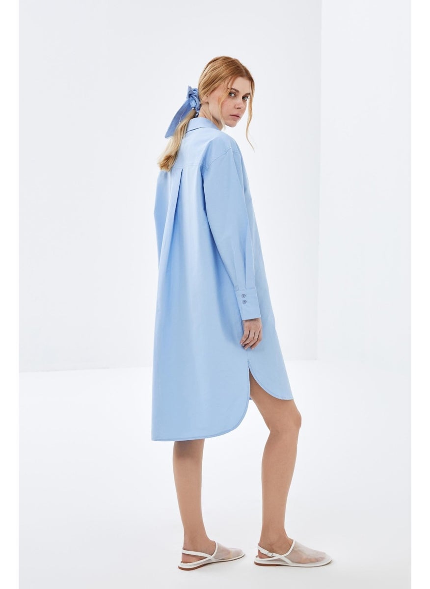 Blue Placket Self Fabric Belted Poplin Shirt Dress - pzsku/Z05845CC6DE67B87EB048Z/45/_/1731413576/44ff3989-a75e-45d8-93a2-9a2216a60b0a