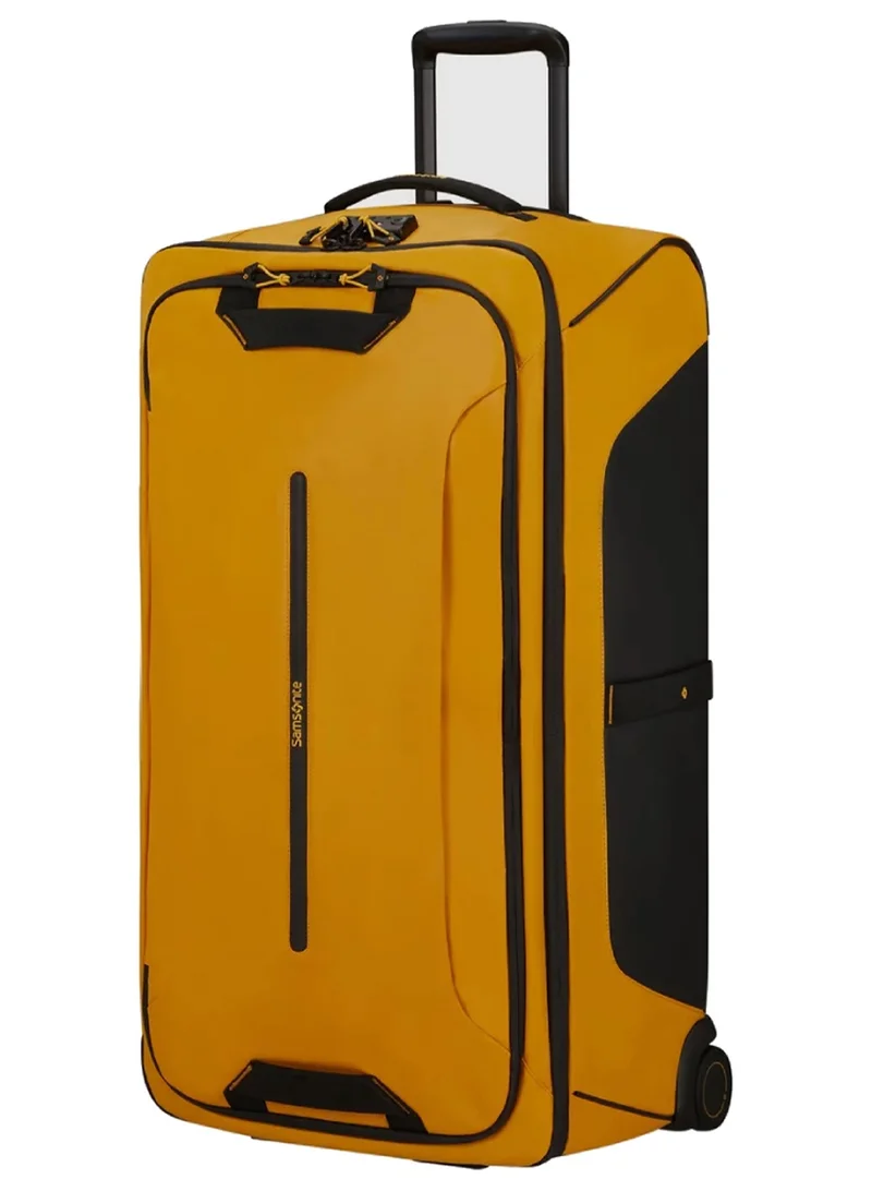 Ecodiver Wheeled Duffle Bag 79 cm / 29 inch, Yellow|Reflective Pattern|TSA Lock|ID Tag|Spacious Interior|Water Repellent Material|Recyclex Material Technology - 2 Years International Warranty