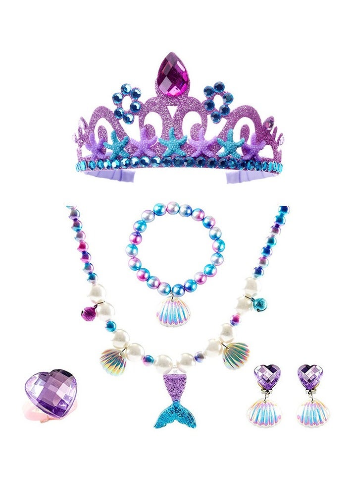 MissTiara Mermaid Dress Girls Party Cosplay Girl Clothing Birthday Princess Dress Kids Costume With Princess Jewelry Crown Set - Image 3