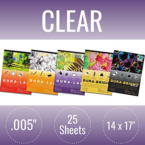 Grafix Dura-Lar 0.005" Film, Ultra Clear Glossy 14"x17" Sheet, Mylar/Acetate Alternative for, Blank Stencils and Templates, Protection, Transparencies, Windows, Arts and Crafts, Pad of 25 Sheets - Image 2