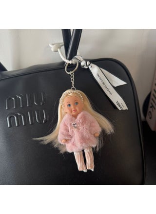 Pink fur pearl doll