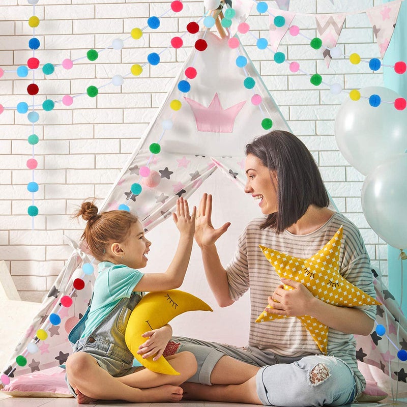 🏠 سلسلة زينة كرات ناعمة ملونة للغرفة ٤ قطع - Image 4