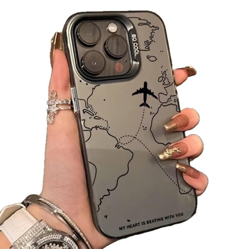 Protective Case | Black PC | Airplane Aviation Pattern | Drop Protection | Shockproof Cover for iPhone 16 / 16 Plus / 16 Pro / 16 Pro Max - Image 5