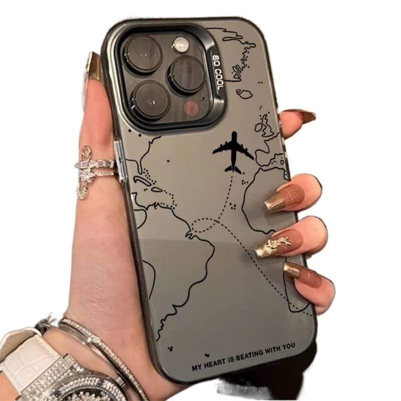 Protective Case | Black PC | Airplane Aviation Pattern | Drop Protection | Shockproof Cover for iPhone 16 / 16 Plus / 16 Pro / 16 Pro Max - Image 4