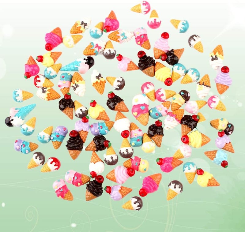 klarako 50Pcs Resin Flatback cabochons ice Cream Slime Charms Beads Embellishment DIY Craft Scrapbooking Jewelry Making - Image 5