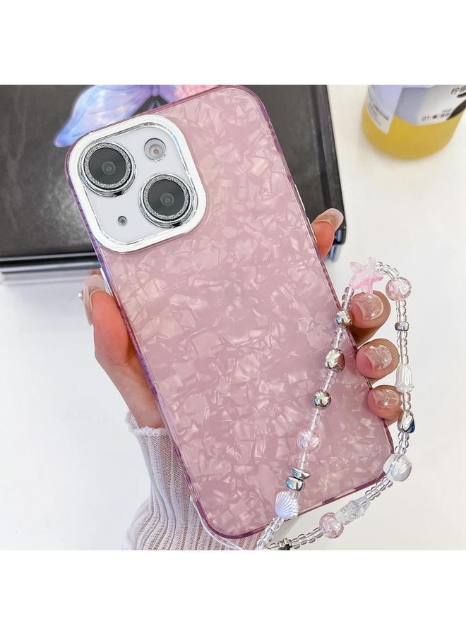 S-TOP Case For iPhone 13 Plating Glitter Texture Chain Wristband TPU Phone Case with Lens Film - Image 1