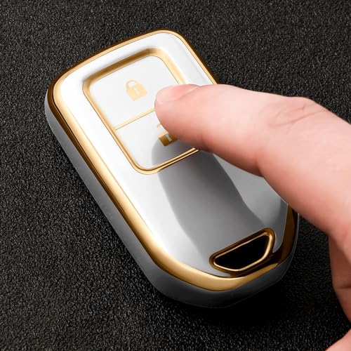 Shopoflux® TPU Key Cover Compatible for Honda Elevate | BRV | WRV | CRV | Jazz | City 2 Button Smart Key (Pack 2 (Black+White)) - Image 3