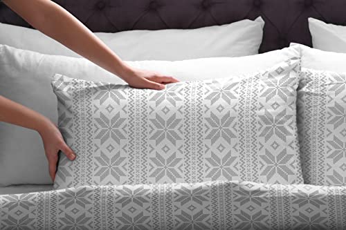 Pointehaven Flannel Deep Pocket Set with Oversized Flat Sheet, Full, Fair Isle - Image 4