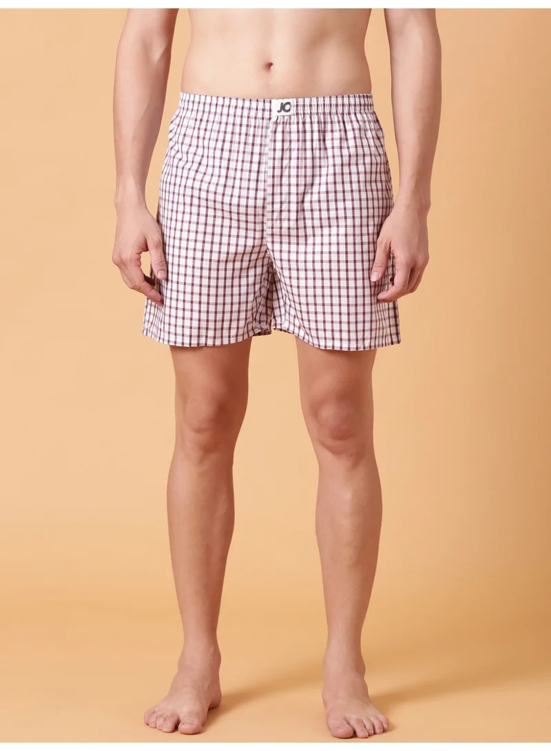 Joven Men Checked Pure Cotton Boxers Pack of 2