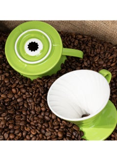 LKTOCAFT V60 Ceramic Coffee Dripper ,Manual Pour Over Maker for Home & Camping, Colorful Gift with Reusable Filters, Drip Stand & Carafe Server ,Size V02  - Image 2