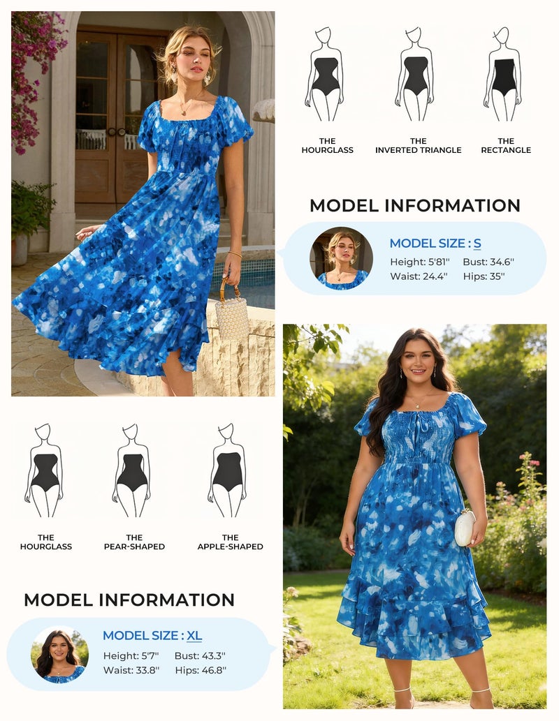 GRACE KARIN Womens Summer Floral Maxi Dress 2026 Flowy Wedding Guest Dress A Line Boho Dresses Fashion Clothing with Pockets Blue Floral 2XL - Image 3