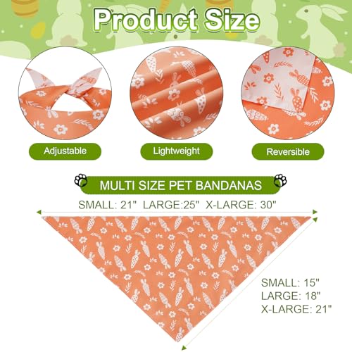 Agroon Easter Dog Bandanas Large 2PCS, 4 Pattern Colorful Scarf for Boy and Girl, Triangle Reversible Bibs Breed for Puppy Cats Pets - Image 3