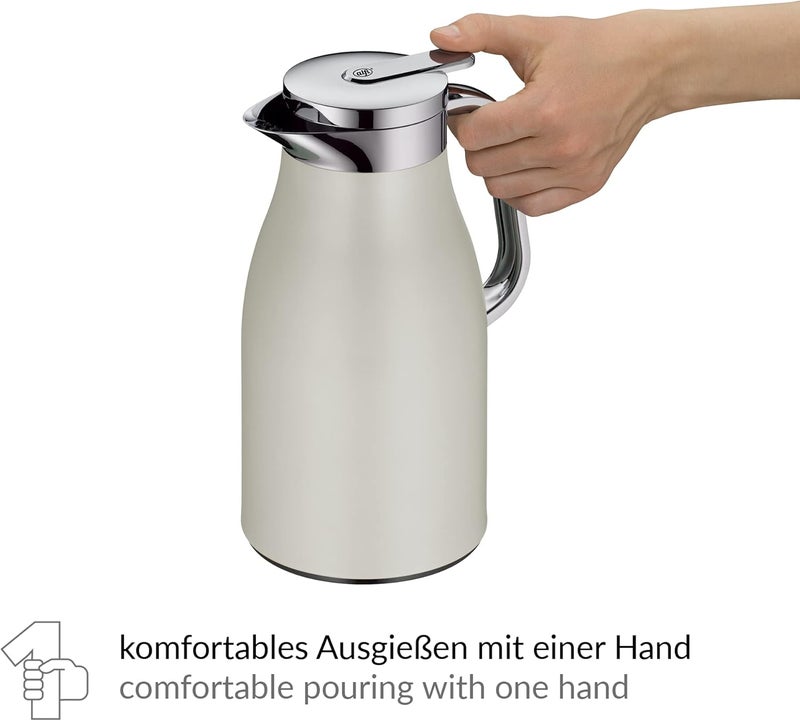 Alfi Thermos Flask, Stainless steel Plastic Glass, Silver Lining, 1 Litre - Image 4