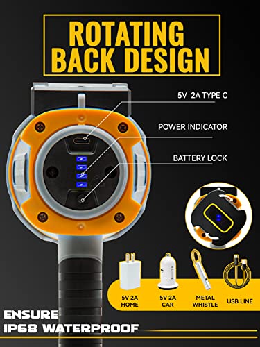 Durapower Boat Spotlight Flashlight, High Lumen IP67 Waterproof Super Bright Rechargeable Spotlight, Long Lasting Flashlight,1148ft Range Portable Handheld Spot Light Outdoor for Marine Boat Hunting - Image 5