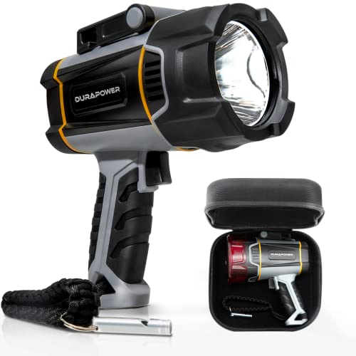 Durapower Boat Spotlight Flashlight, High Lumen IP67 Waterproof Super Bright Rechargeable Spotlight, Long Lasting Flashlight,1148ft Range Portable Handheld Spot Light Outdoor for Marine Boat Hunting - Image 1