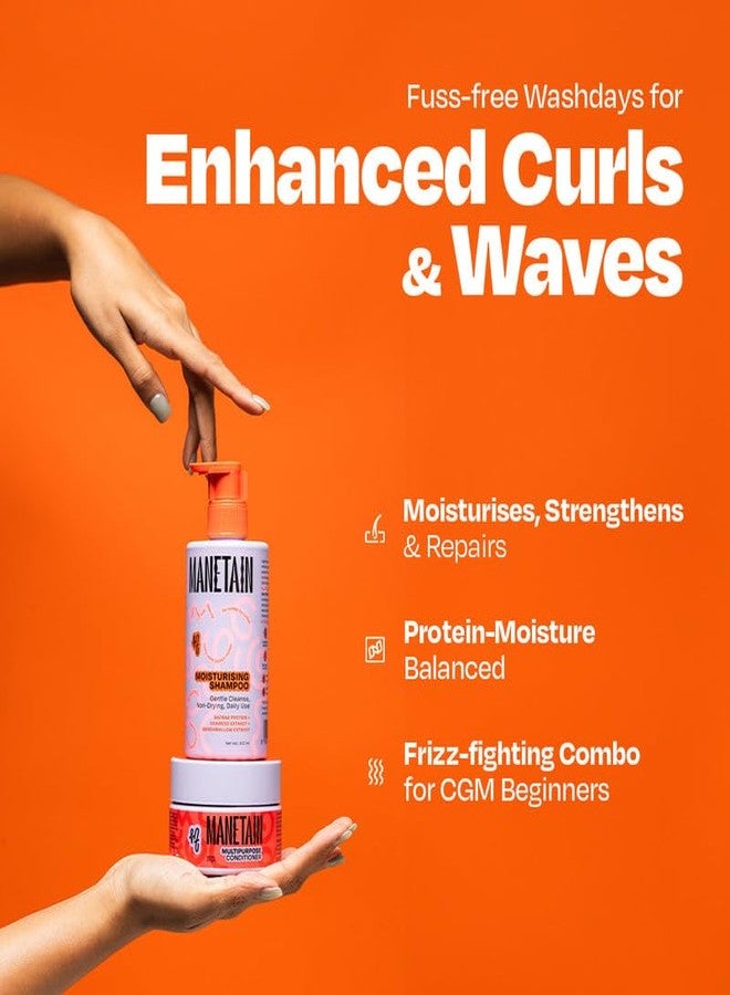 MANETAIN Beginner Basic Bundle | Moisturising Shampoo 237ml & Multipurpose Conditioner 200gm | Protein/Moisture Balanced for Curly, Wavy & Frizzy Hair | Frizz Control, Hydrating, Strengthening, Curl Enhancing | CG Friendly - Image 2