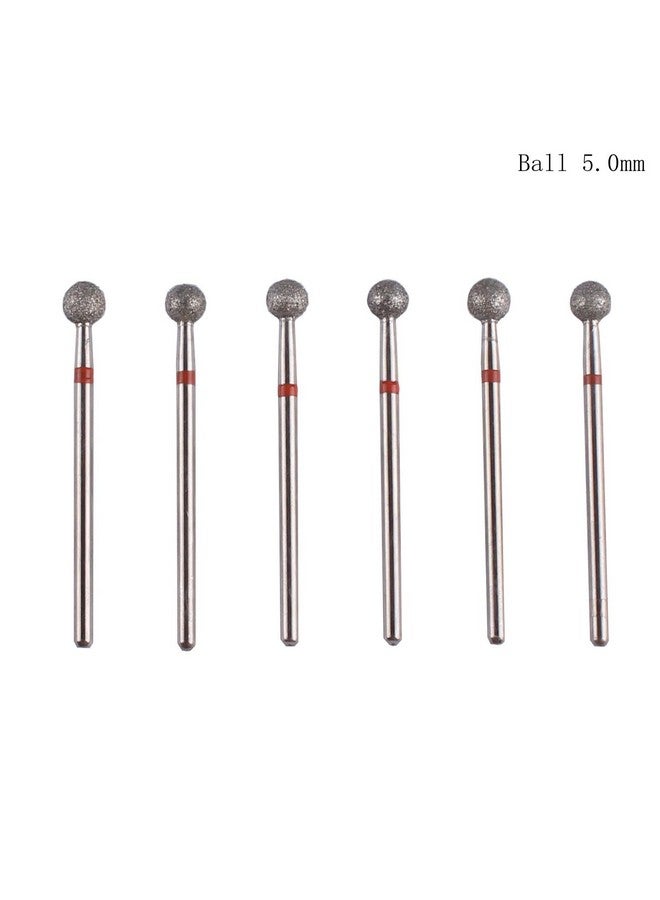 MZCMSL 6Pcs Pro Diamond Ball Bitscuticle Drill Bit Set For Russian Manicure3/32 Shank Efile Bit (Φ5.0Mm) - Image 2
