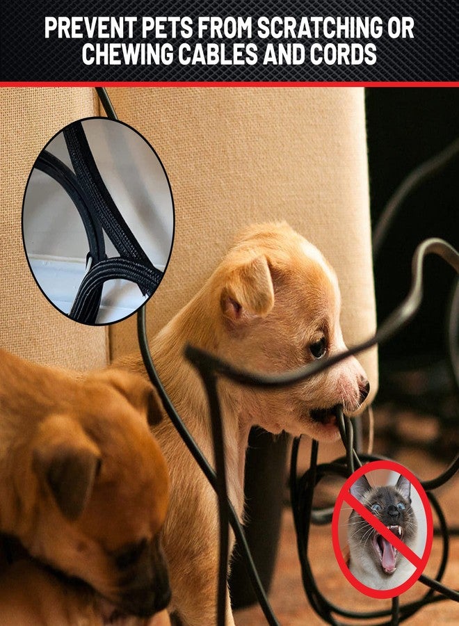 RED WOLF أكمام كابلات ريد وولف، مقاس 1/4 بوصة × 10 أقدام، لتنظيم الأسلاك، غلاف سلك مضفر، غطاء حماية، غطاء كابلات مرن ذاتي الالتفاف، مناسب للسيارات والمنازل والمكاتب، مقاوم للخدش ودرجات الحرارة العالية، أسود اللون - Image 3