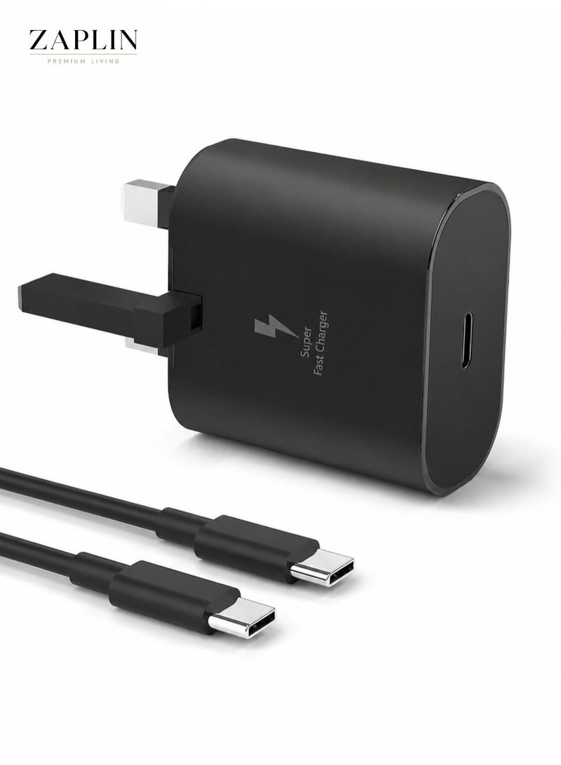ZapLin 25W USB C Fast Charging Adapter with 1M Type C Cable for iPhone 17/16/15 Series Samsung Galaxy Huawei Xiaomi OPPO OnePlus - Image 1