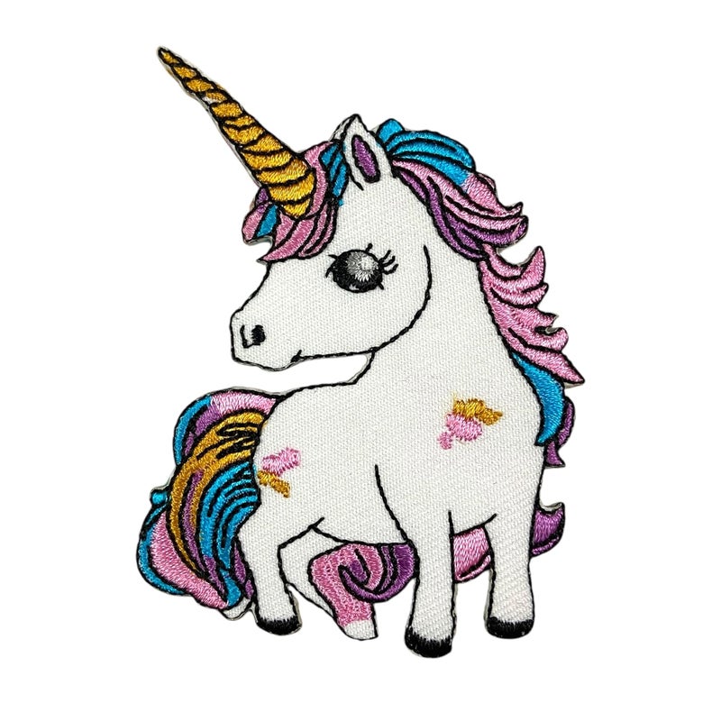 رقعة يونيكورن مطرزة من Ushaworks للخياطة أو الكي للملابس والحقائب والسترات والقمصان للأطفال - عبوة من قطعة واحدة - Image 1