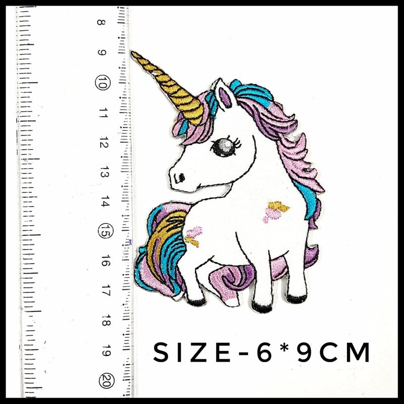 رقعة يونيكورن مطرزة من Ushaworks للخياطة أو الكي للملابس والحقائب والسترات والقمصان للأطفال - عبوة من قطعة واحدة - Image 3