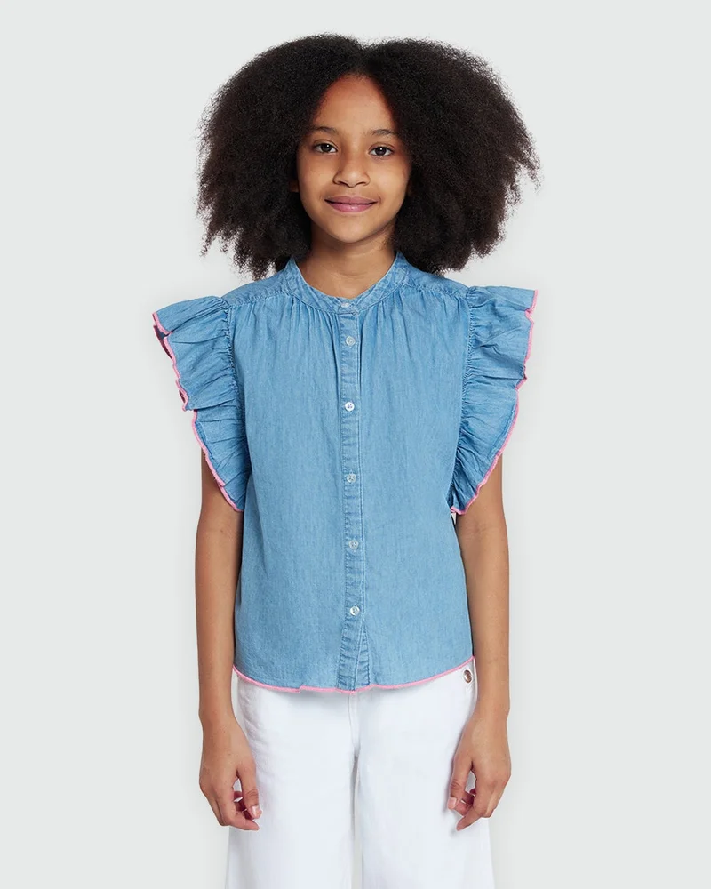 Ovs Light Blue Denim Blouse – Girls’ Pick