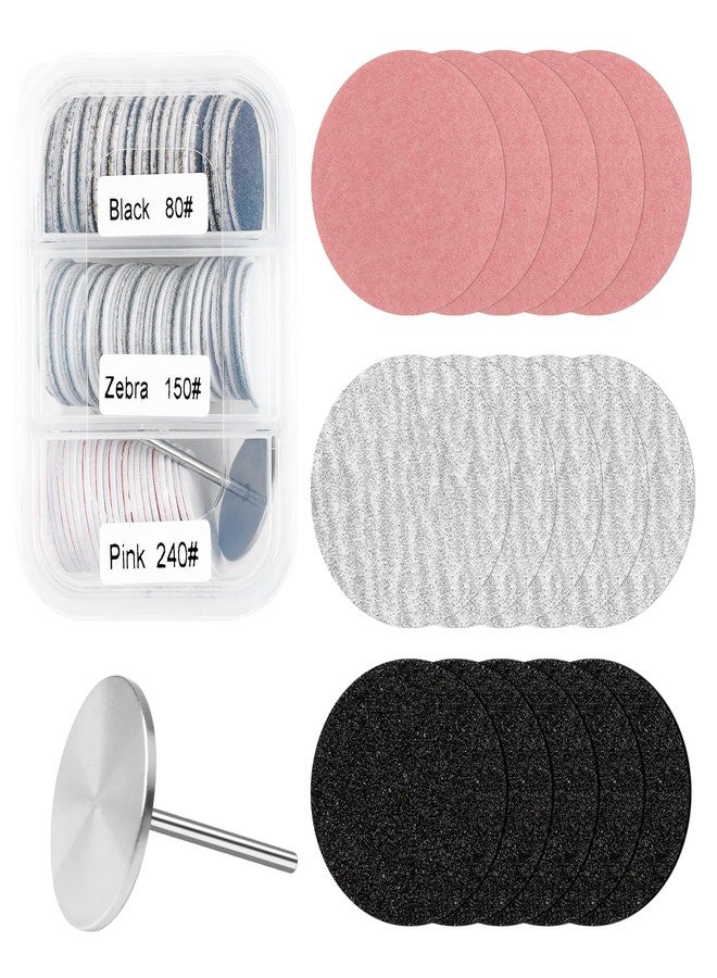 heemeei 72Pcs Sanding Paper Discs and 25mm Metal Nail Drill Bit Replacement Sandpaper Disk, Foot File for Dead Skin Foot Callus Remover for Manicure Pedicure Supplies Tools(80#150#240# Grits) - Image 1