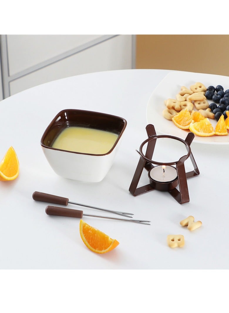 Creative Ceramic Fondue Cheese Cheese Melting Insulation Oven Pot Chocolate Fondue Haagen-Dazs Ice Cream Pot - Image 4
