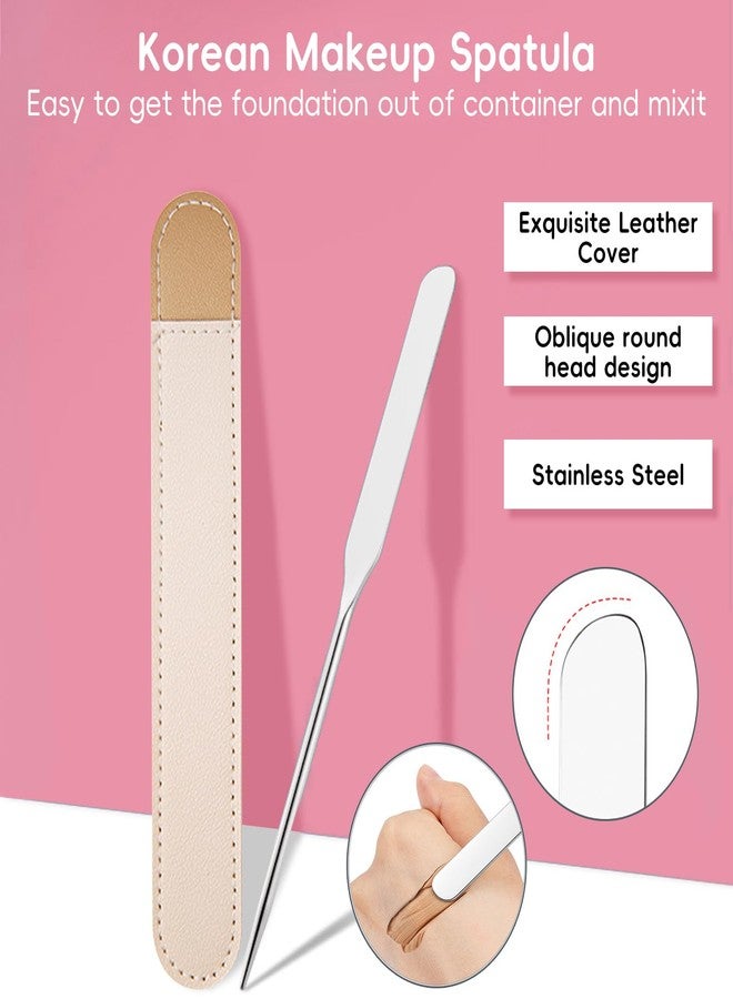 KissDate Makeup Mixing Palette with Foundation Brush and Spatula, Stainless Steel Makeup Palette Tray Mixer Nail Art Palette Mixing Tray - Image 5