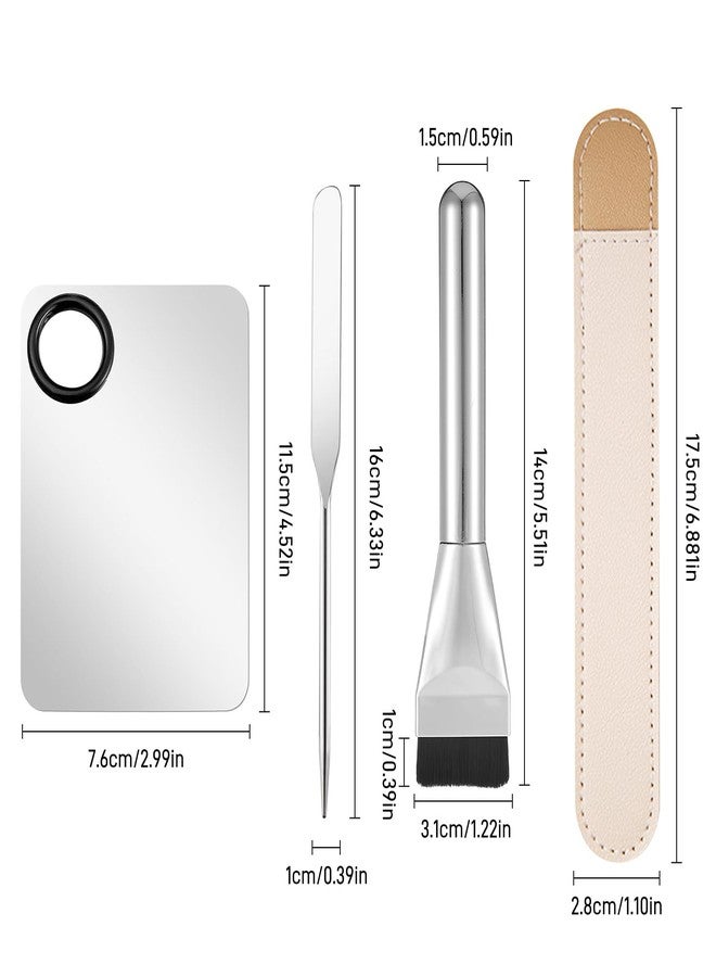KissDate Makeup Mixing Palette with Foundation Brush and Spatula, Stainless Steel Makeup Palette Tray Mixer Nail Art Palette Mixing Tray - Image 2