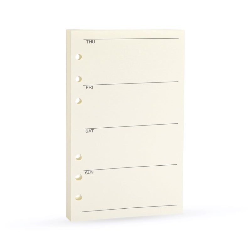 Spiral Notebook Refill Weekly Planner Refill,Undated 6 Hole Insert Paper,for Filofax,100gsm Quality, 45sheets/90pages-Harphia (A6 3.74 x 6.77'',Weekly)