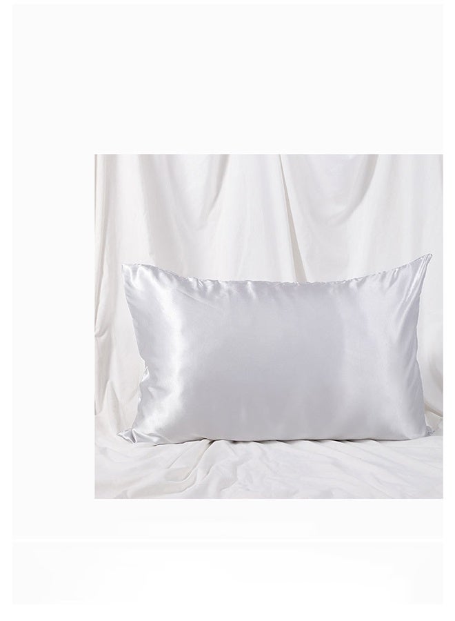 Simulated silk pillowcase, ice silk cool feeling, solid color silk pocket pillow color pillowcase - Image 2
