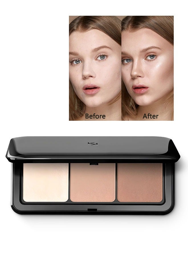 KIKO MILANO Facial Grooming Plate, Contour Obsession, Contour and Highlght, Face Palette with 2 contour powders and 1 highlighter - Image 1